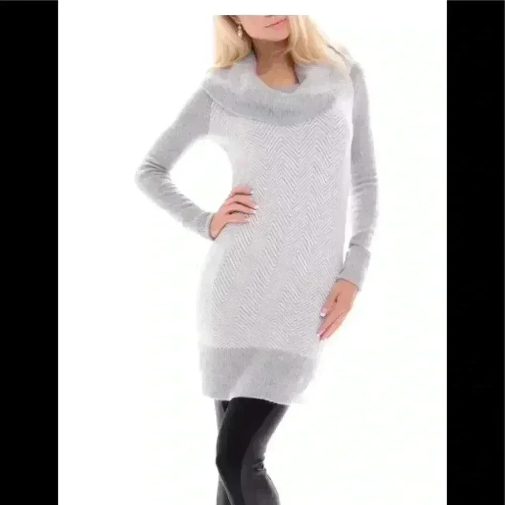CANDIES grey cowl neck sweater dress size medium